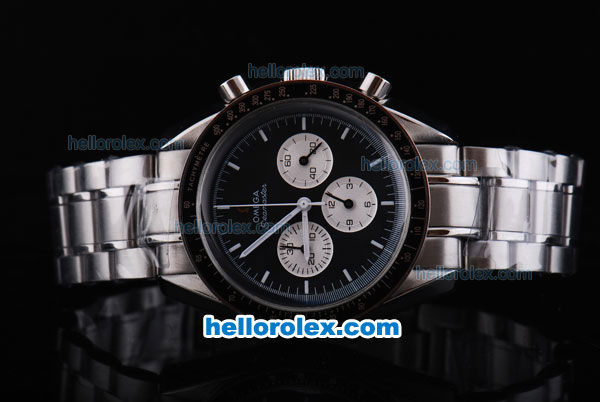 Omega Speedmaster Chronograph Automatic with Black Dial and Black Graduated Bezel - Click Image to Close